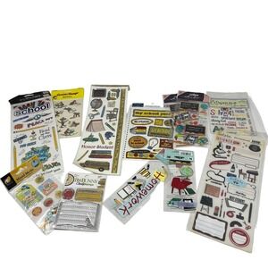 NEW Scrapbooking Stickers &‎ Embellishments Lot School Themed Clear Stamps